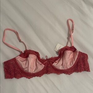 Lace Underwire Bralette in Pink and Dark Rose Anthropologie